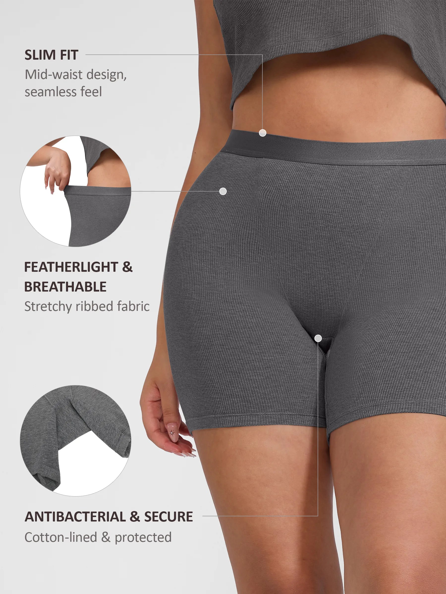 Comfortable Stretchy Mid-Waist Boxer Shorts