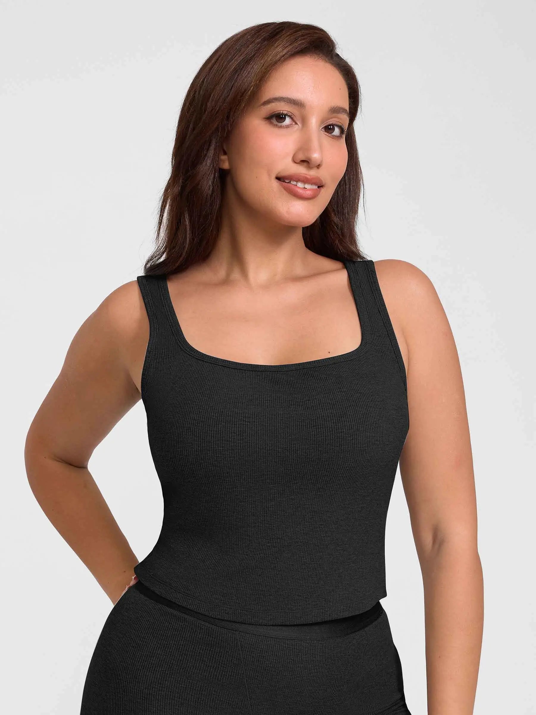 Breathable Ribbed Sleeveless Tank Top