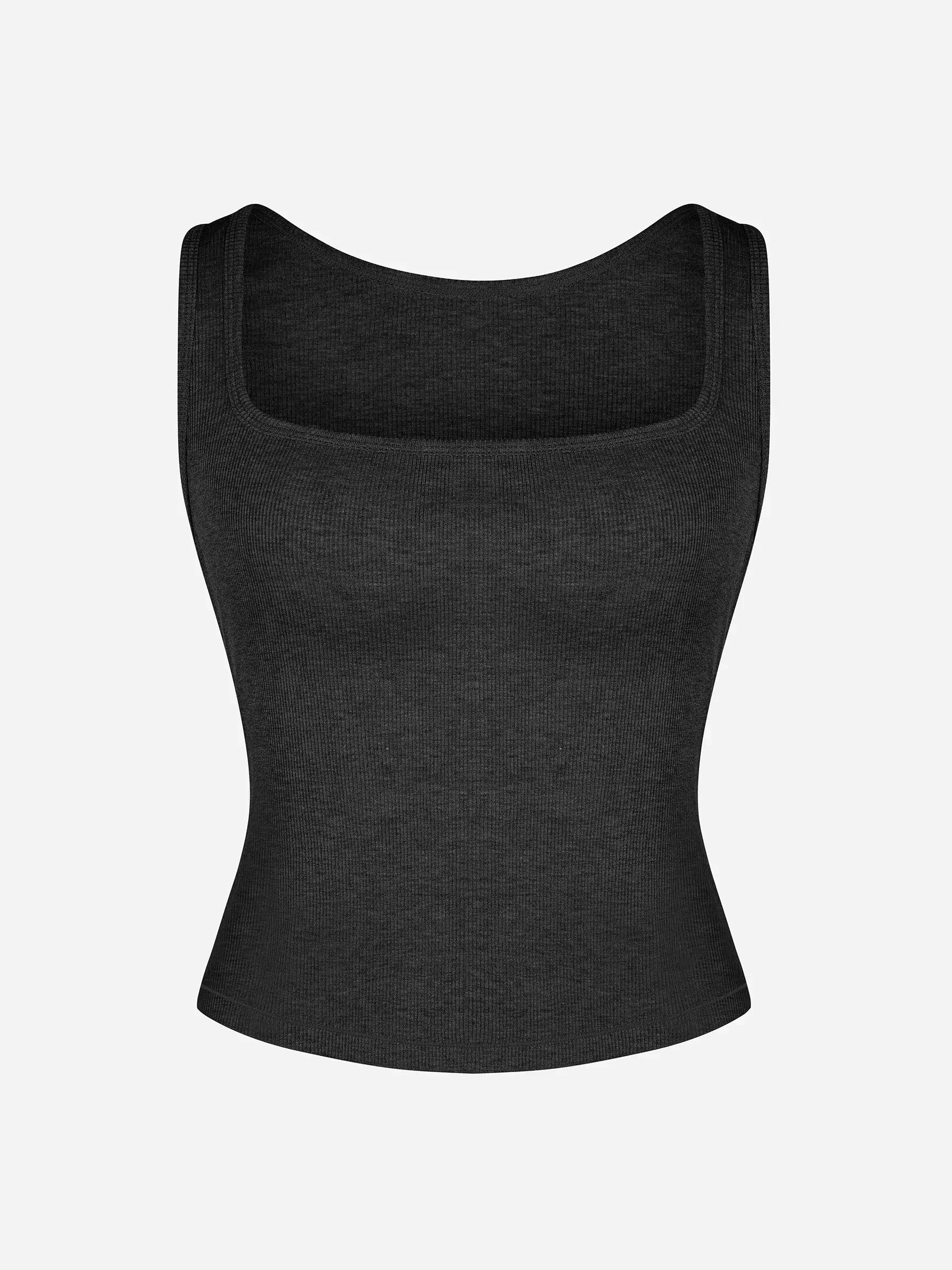 Breathable Ribbed Sleeveless Tank Top