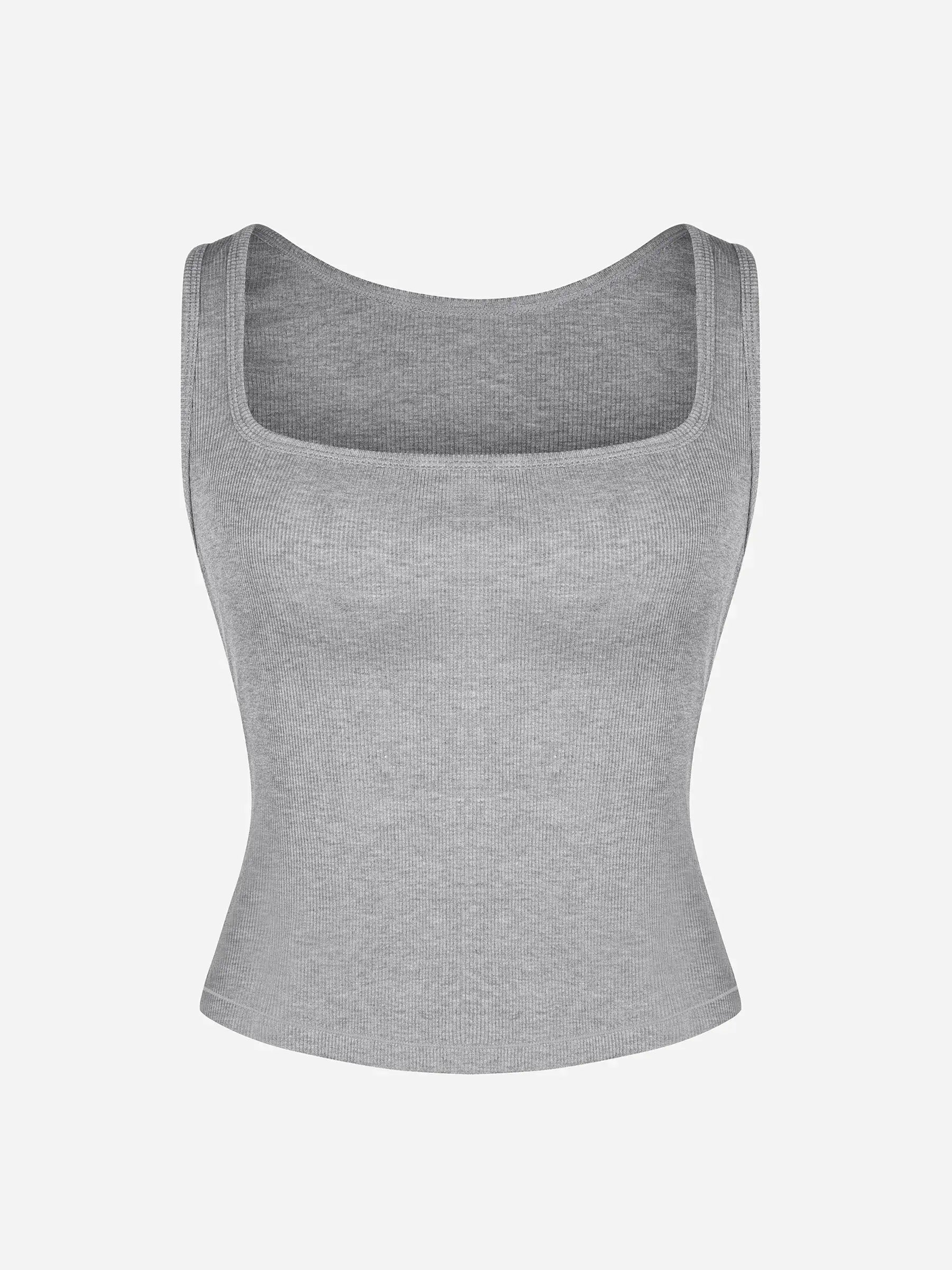 Breathable Ribbed Sleeveless Tank Top