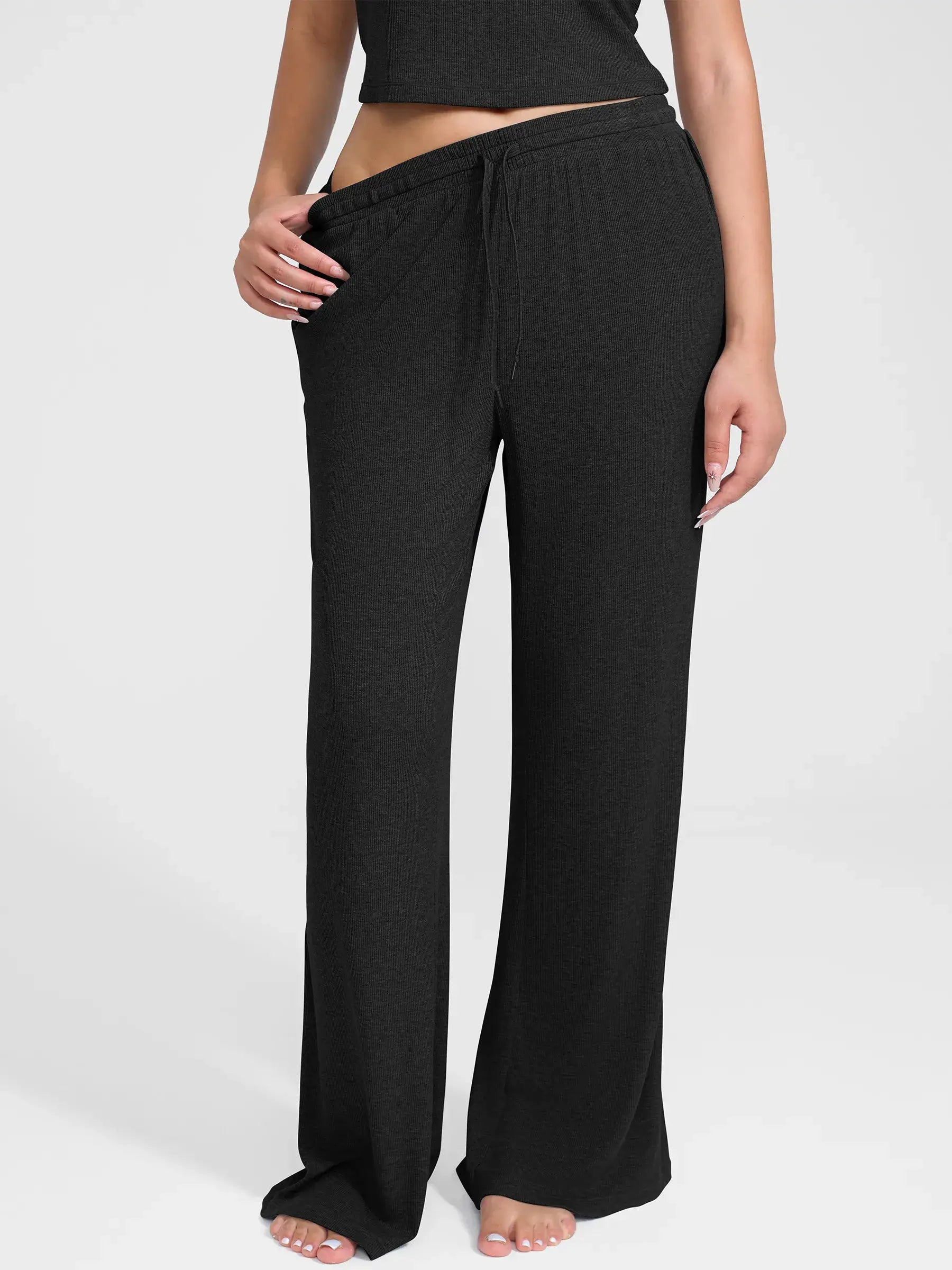 Breathable Ribbed Loungewear Pants
