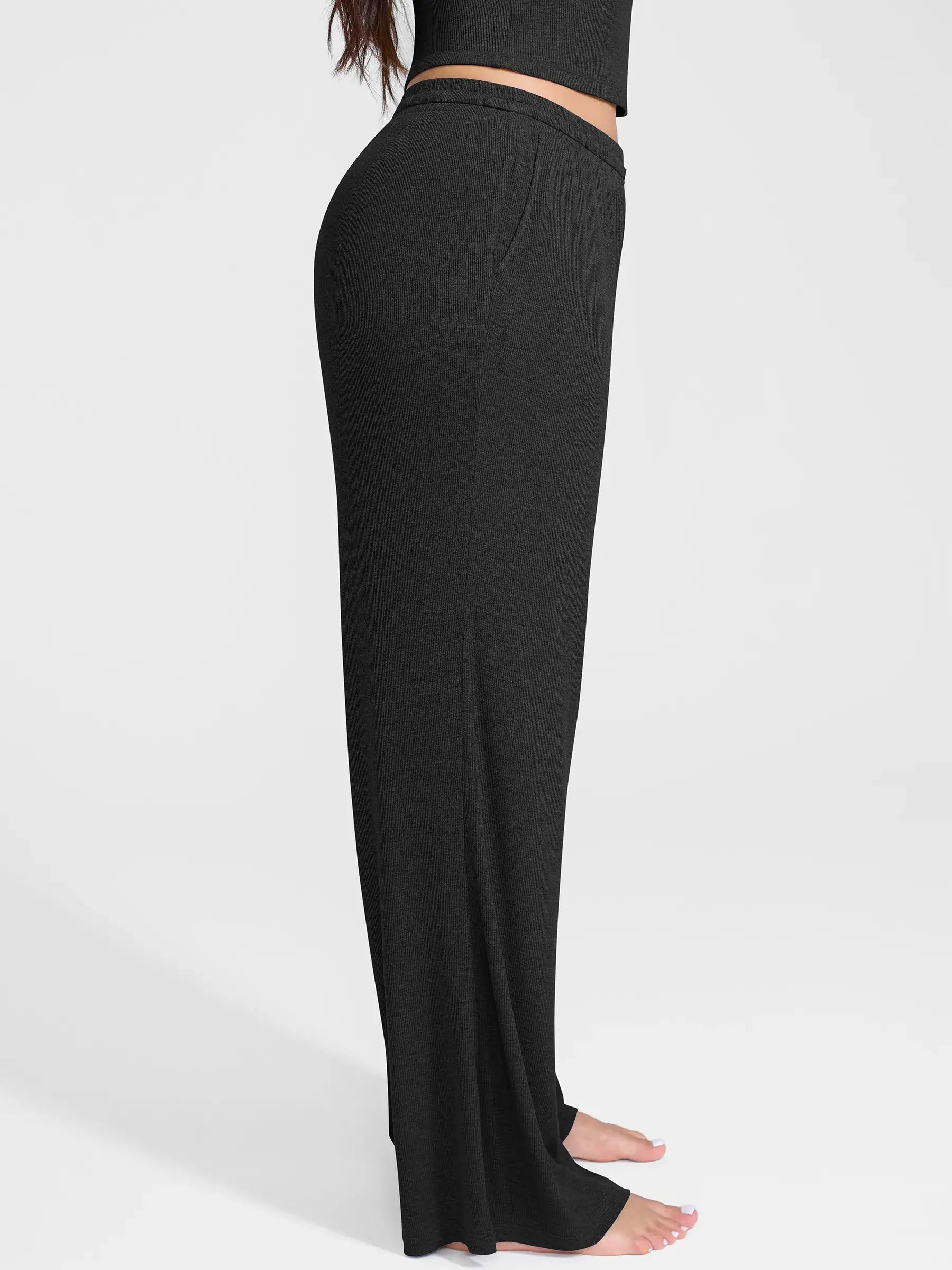 Breathable Ribbed Loungewear Pants