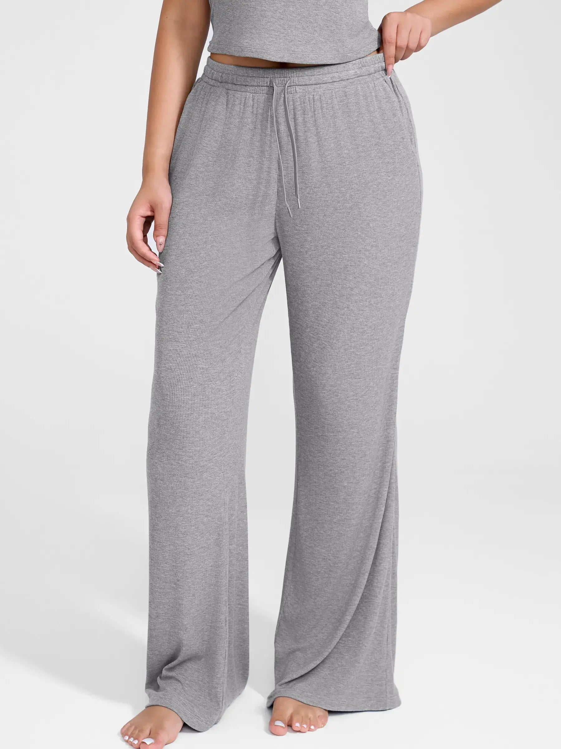 Breathable Ribbed Loungewear Pants