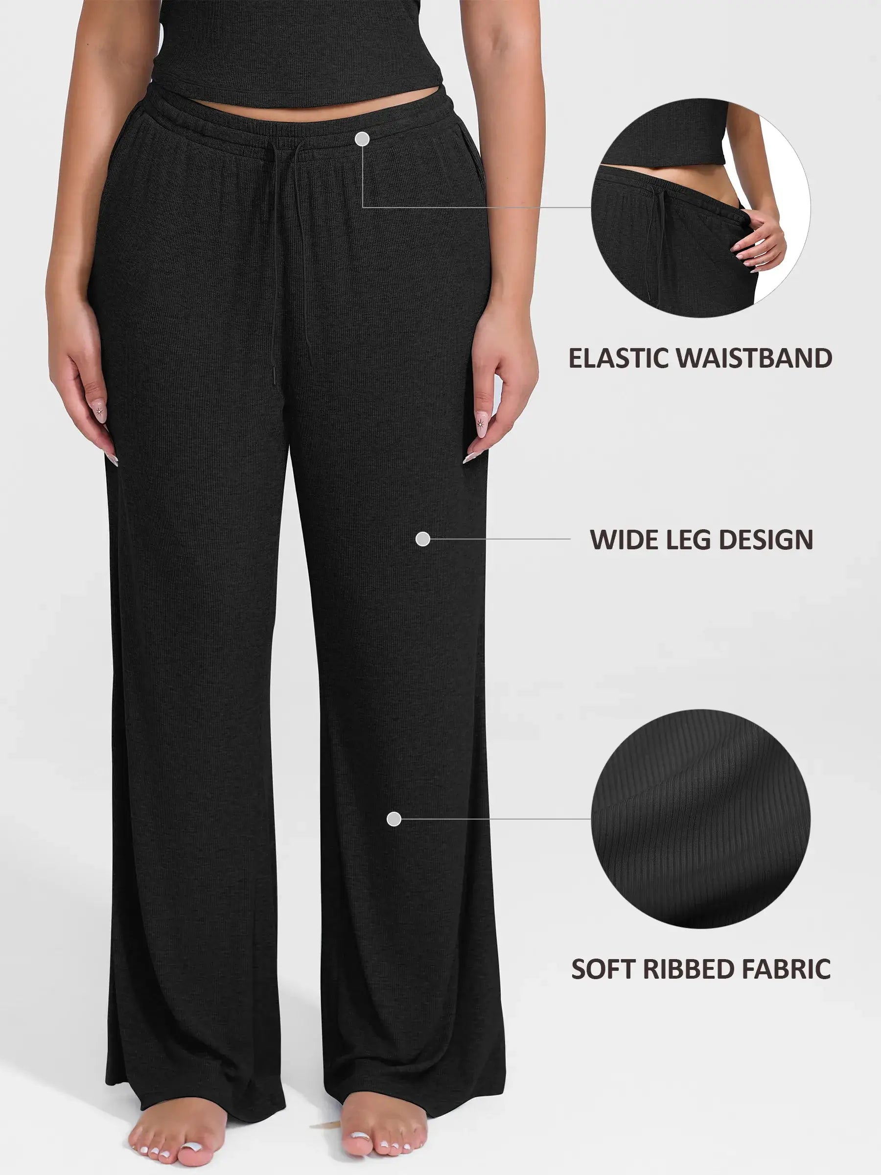 Breathable Ribbed Loungewear Pants