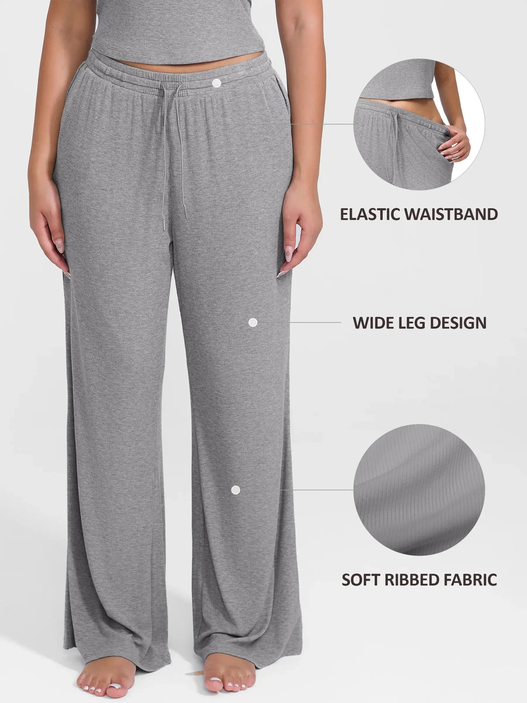 Breathable Ribbed Loungewear Pants