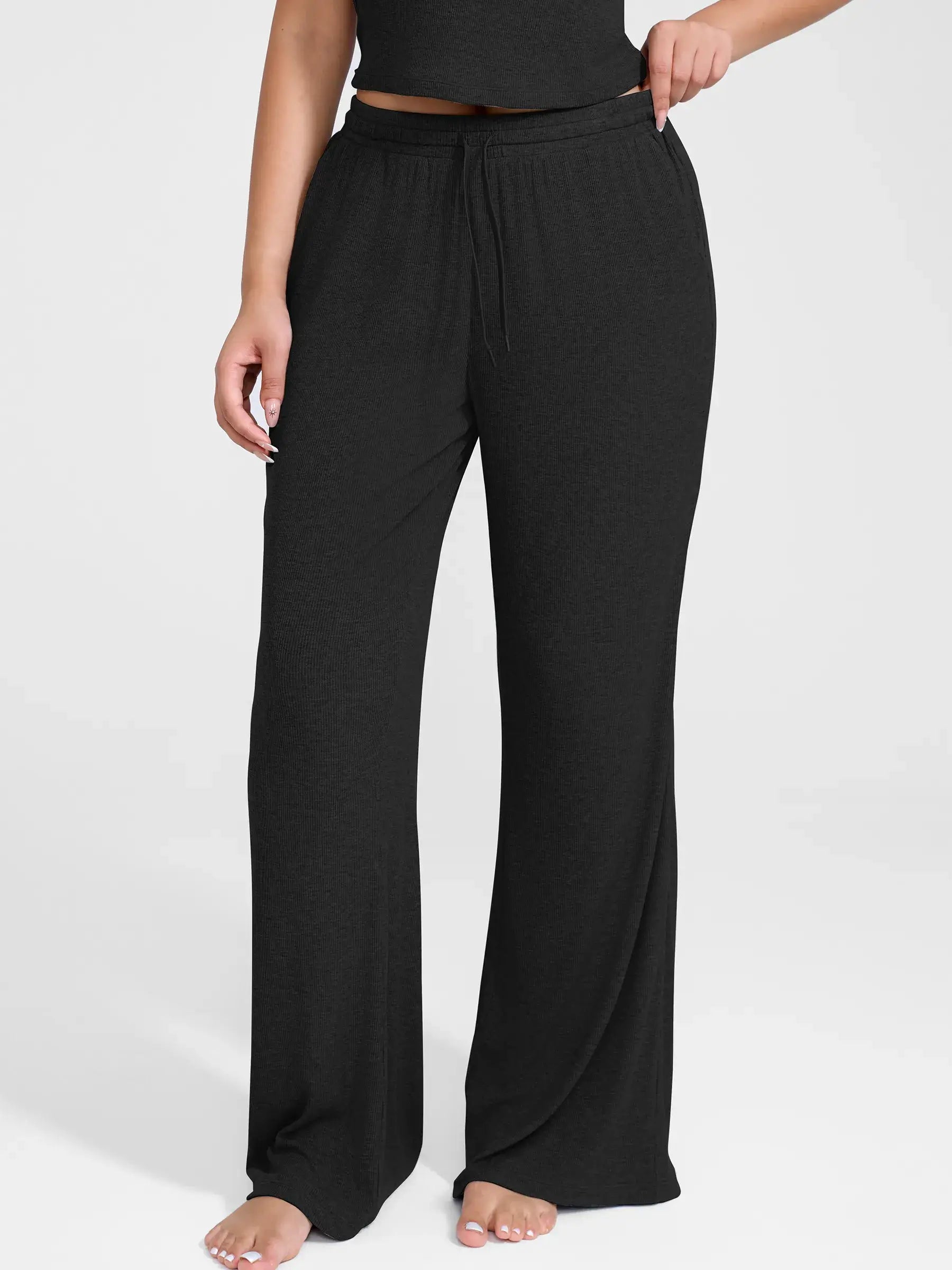 Breathable Ribbed Loungewear Pants