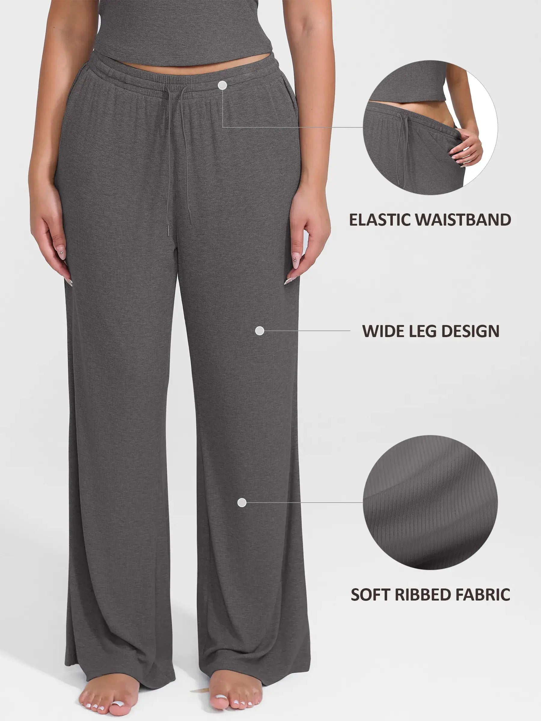 Breathable Ribbed Loungewear Pants