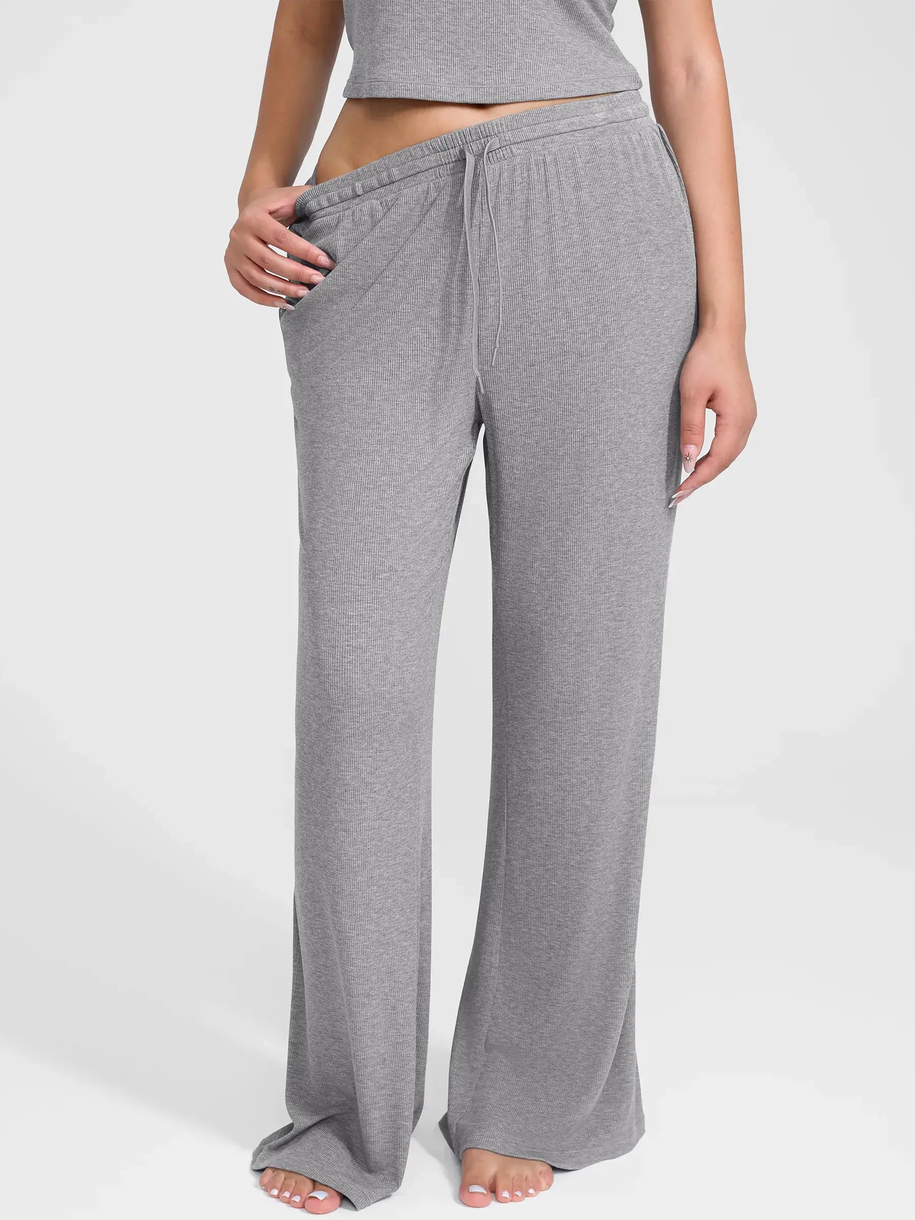 Breathable Ribbed Loungewear Pants