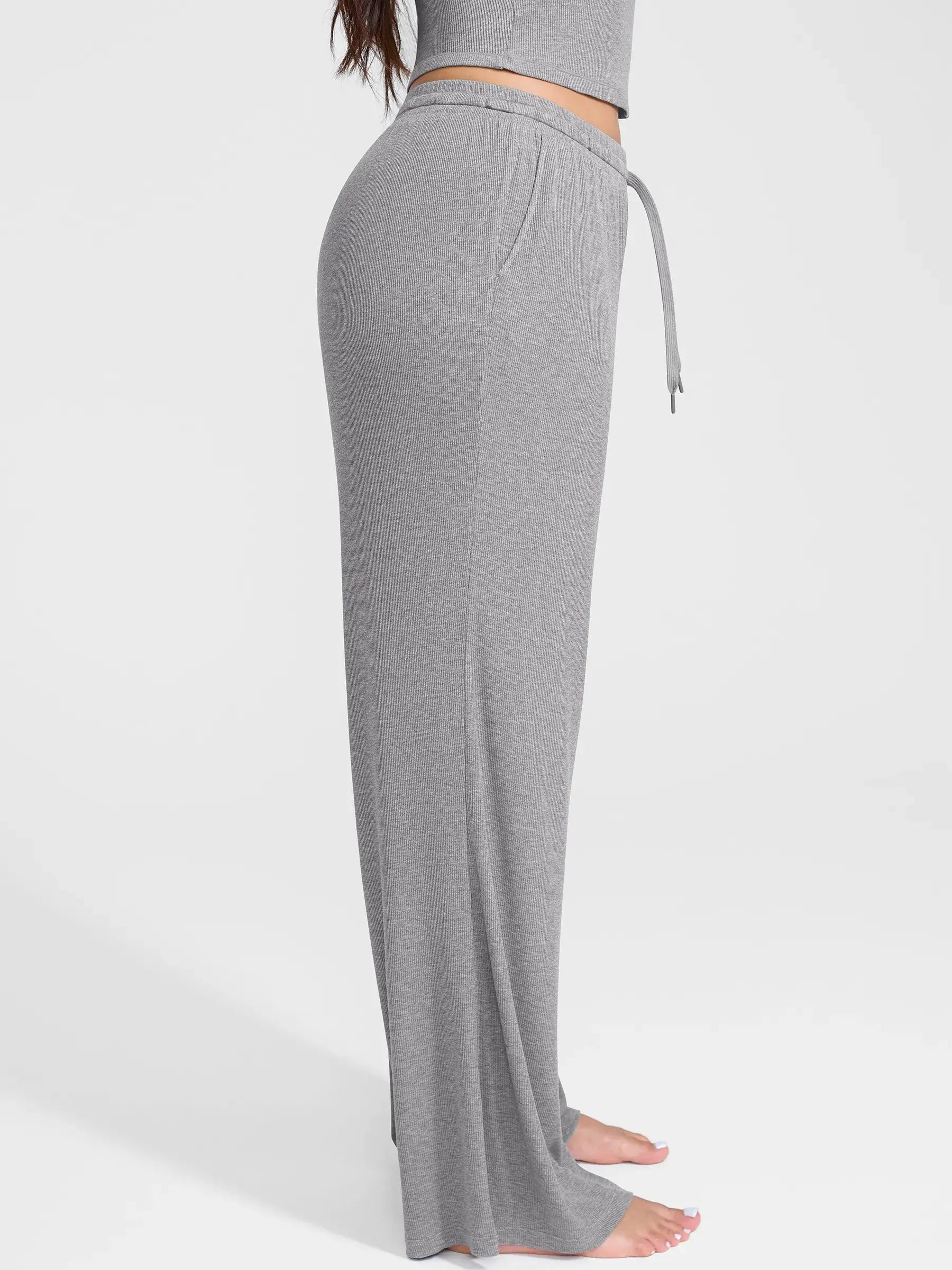 Breathable Ribbed Loungewear Pants