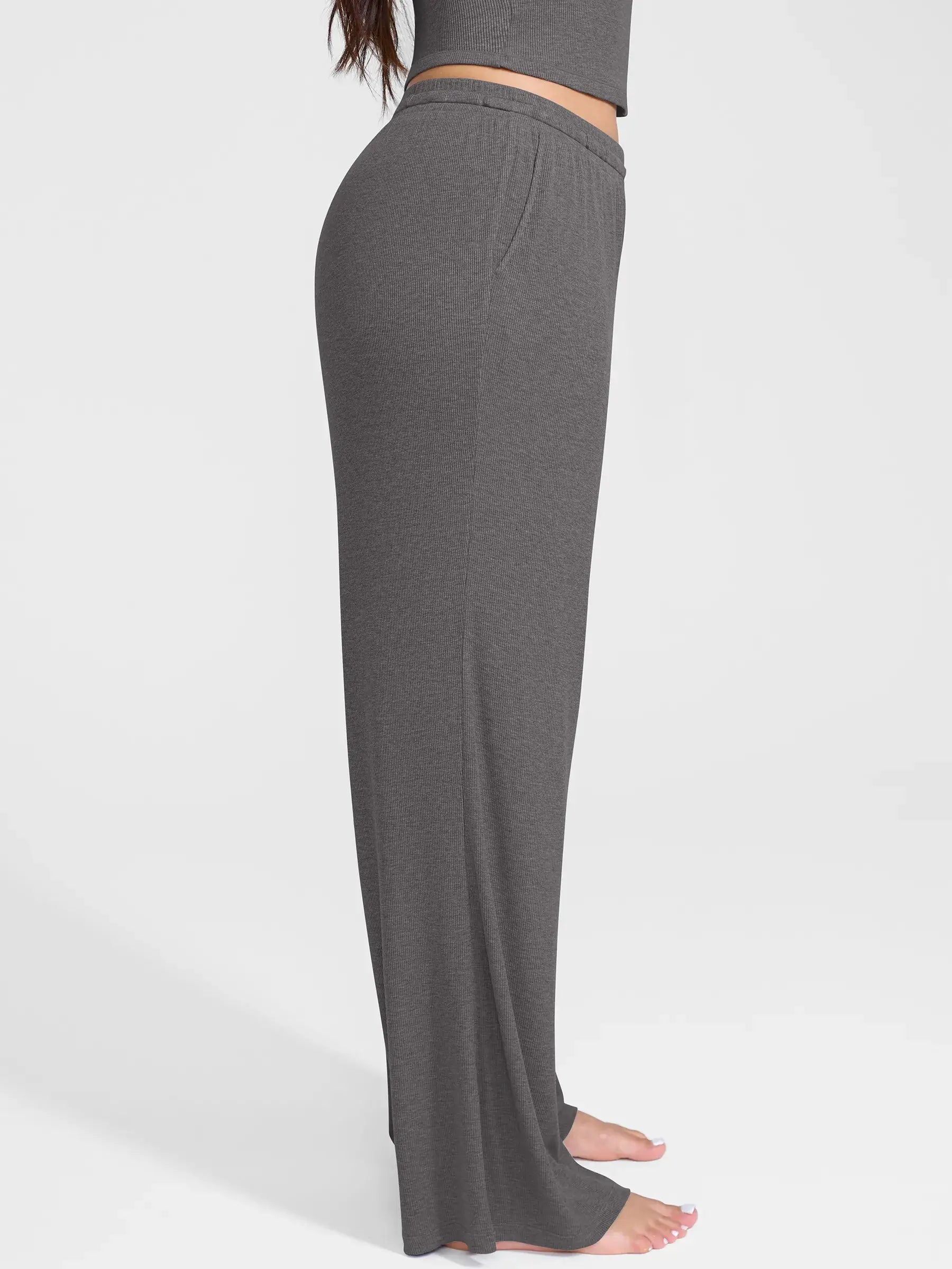 Breathable Ribbed Loungewear Pants