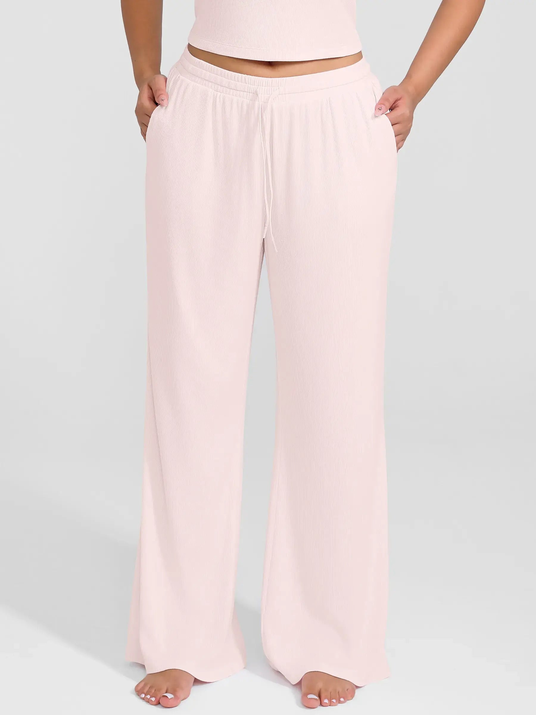 Breathable Ribbed Loungewear Pants