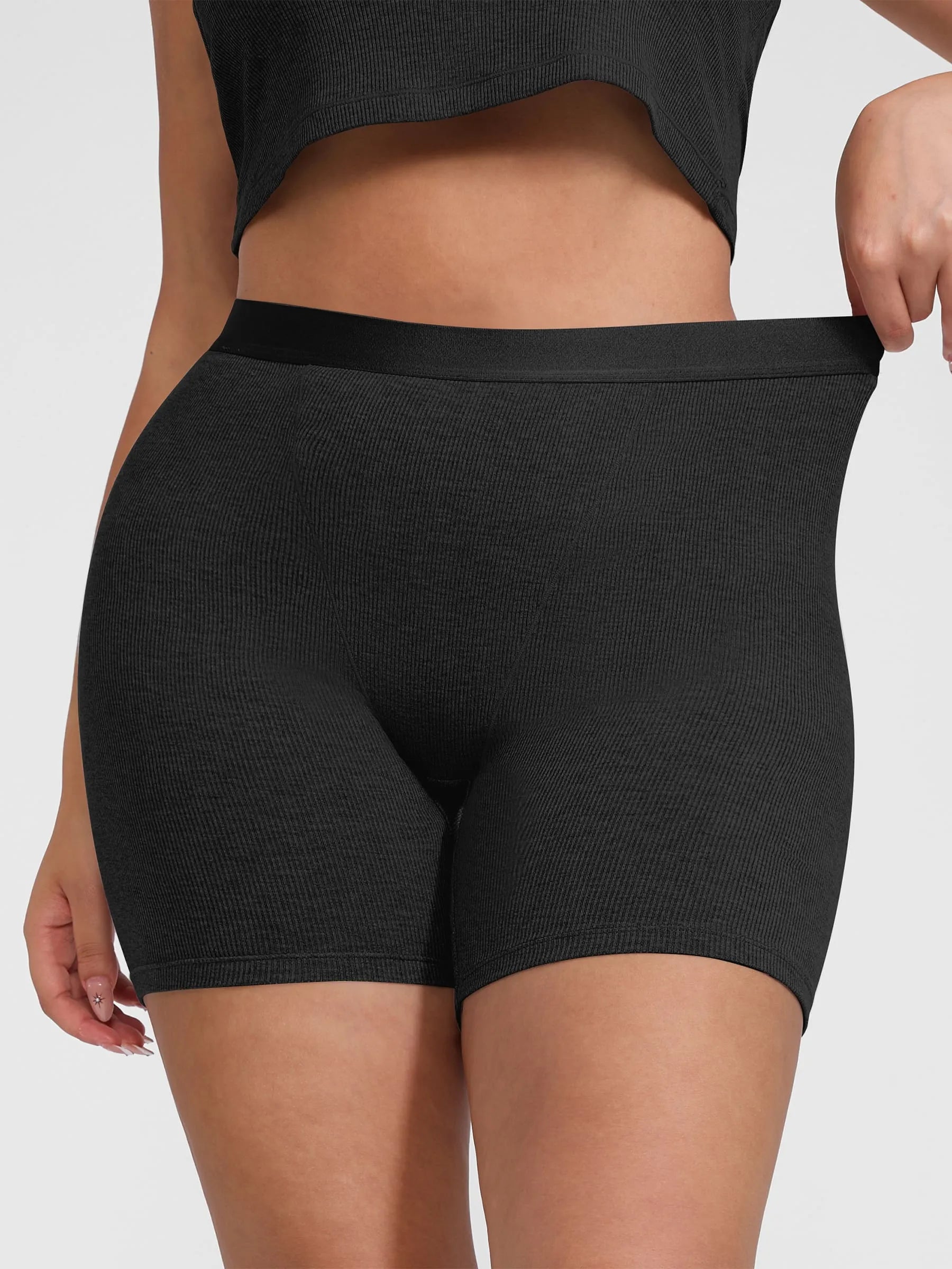 Comfortable Stretchy Mid-Waist Boxer Shorts