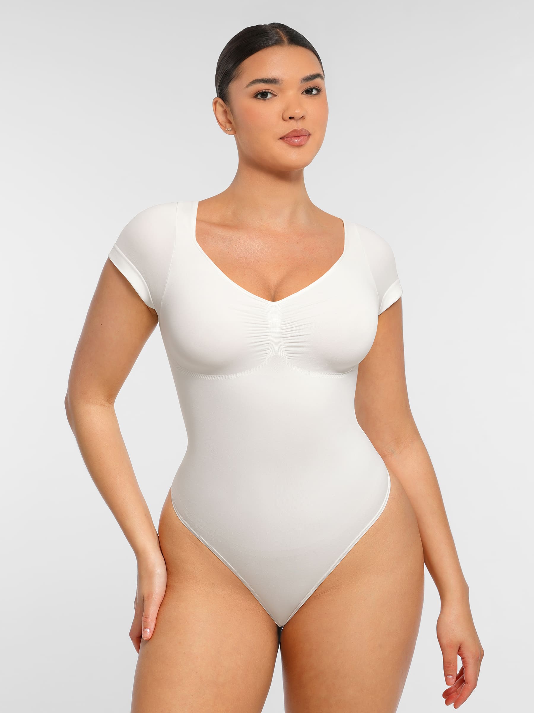 Tummy Control Seamless Short-Sleeve Bodysuit