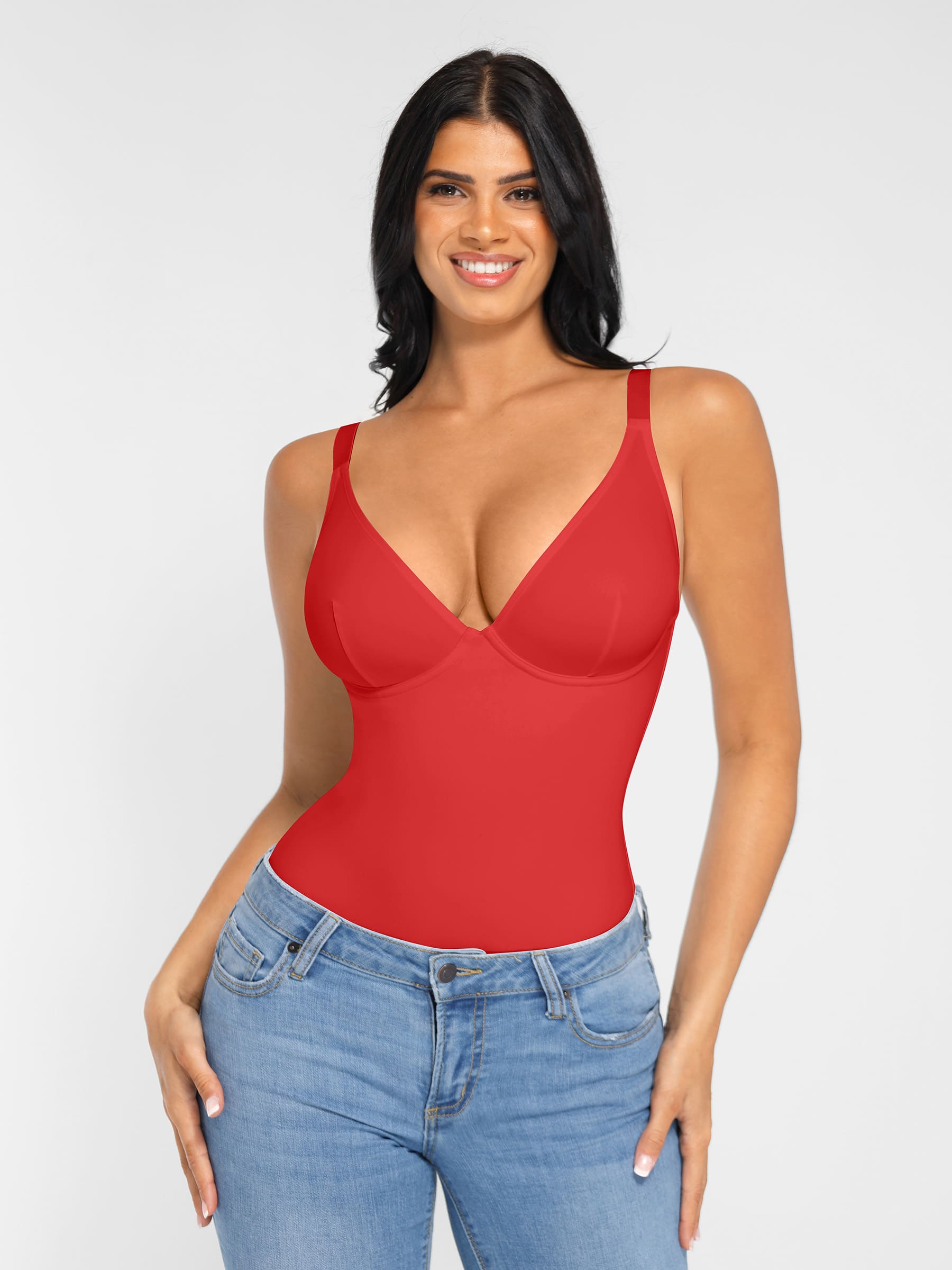 V-Neck Tummy Control Sculpt Bodysuit