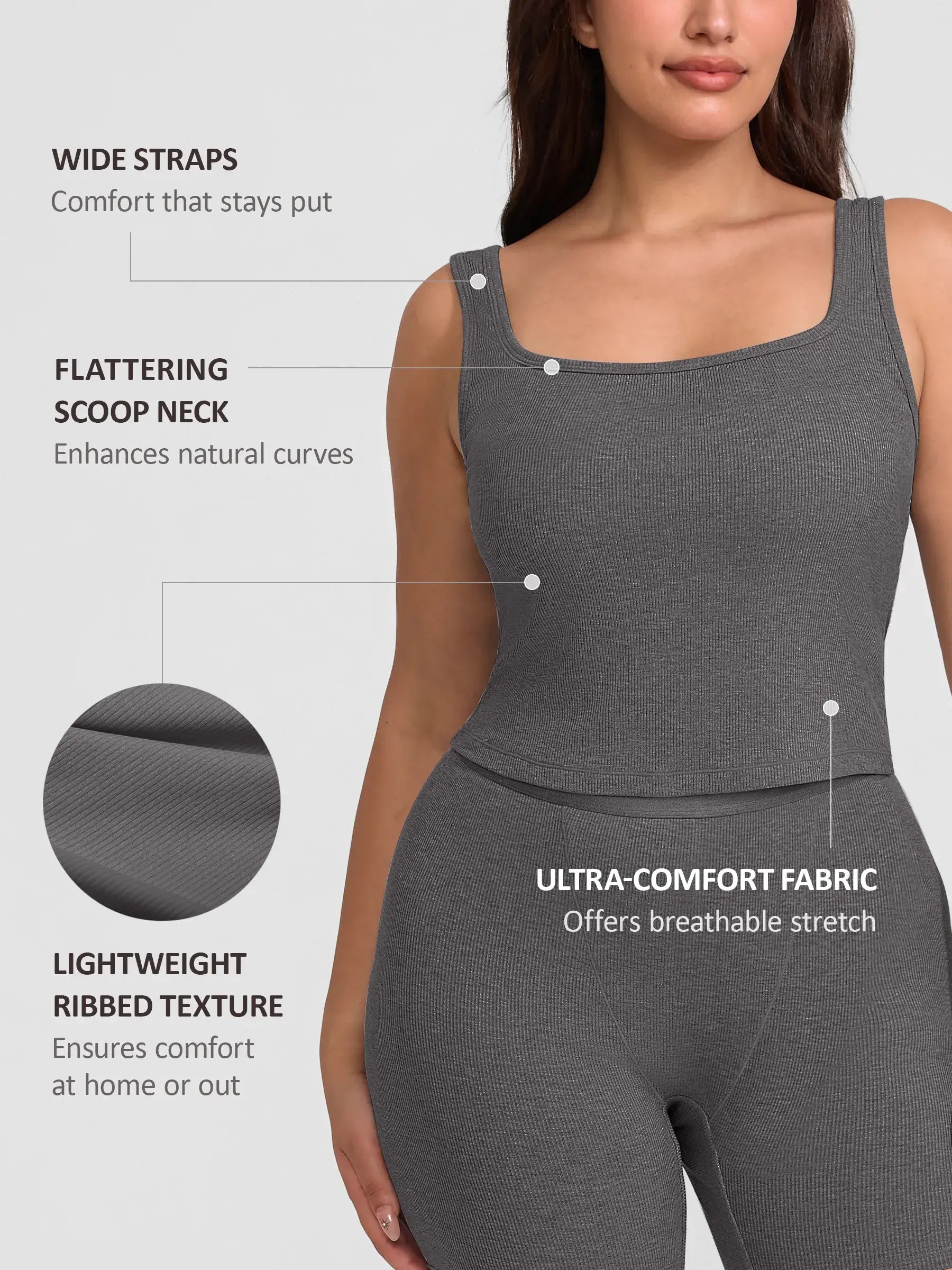 Breathable Ribbed Sleeveless Tank Top
