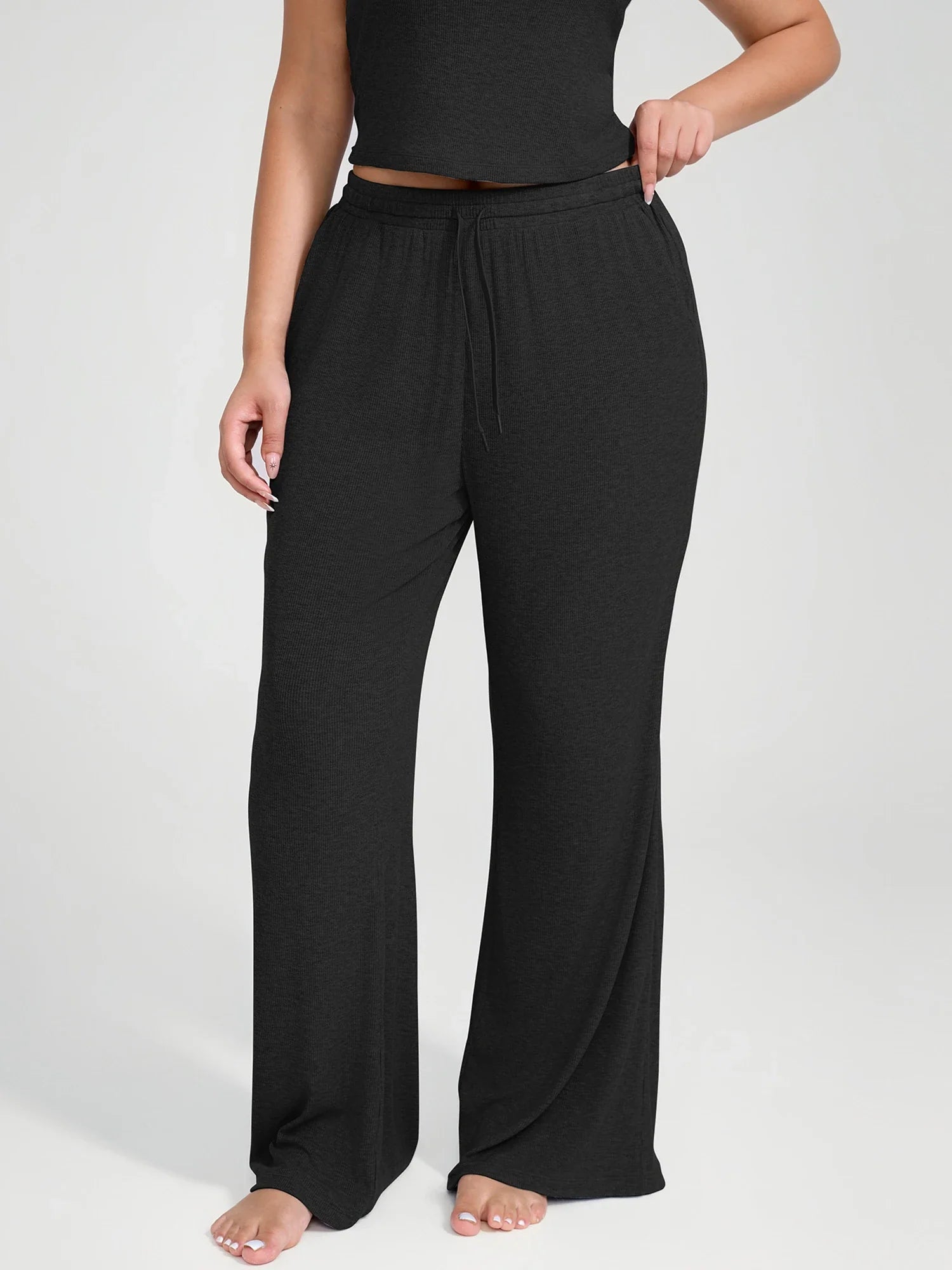 Breathable Ribbed Loungewear Pants