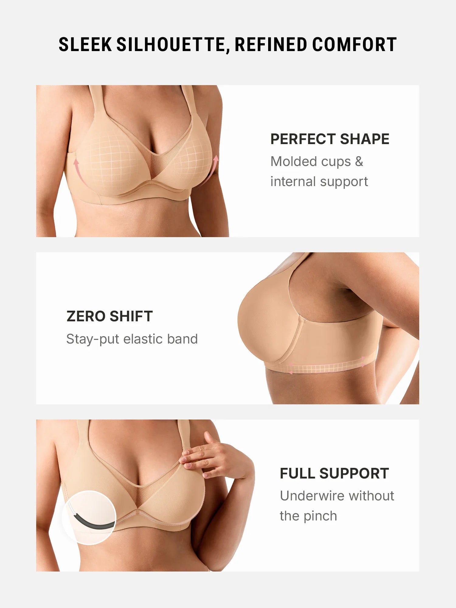 Unlined Minimizer Bra with Sheer V-Neck