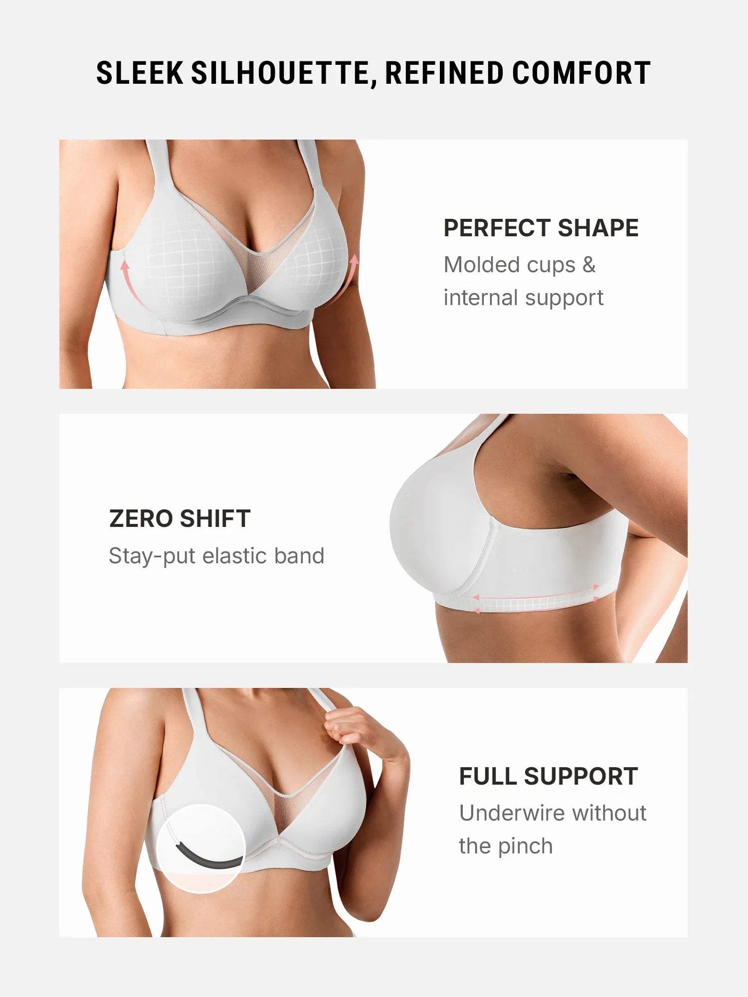 Unlined Minimizer Bra with Sheer V-Neck