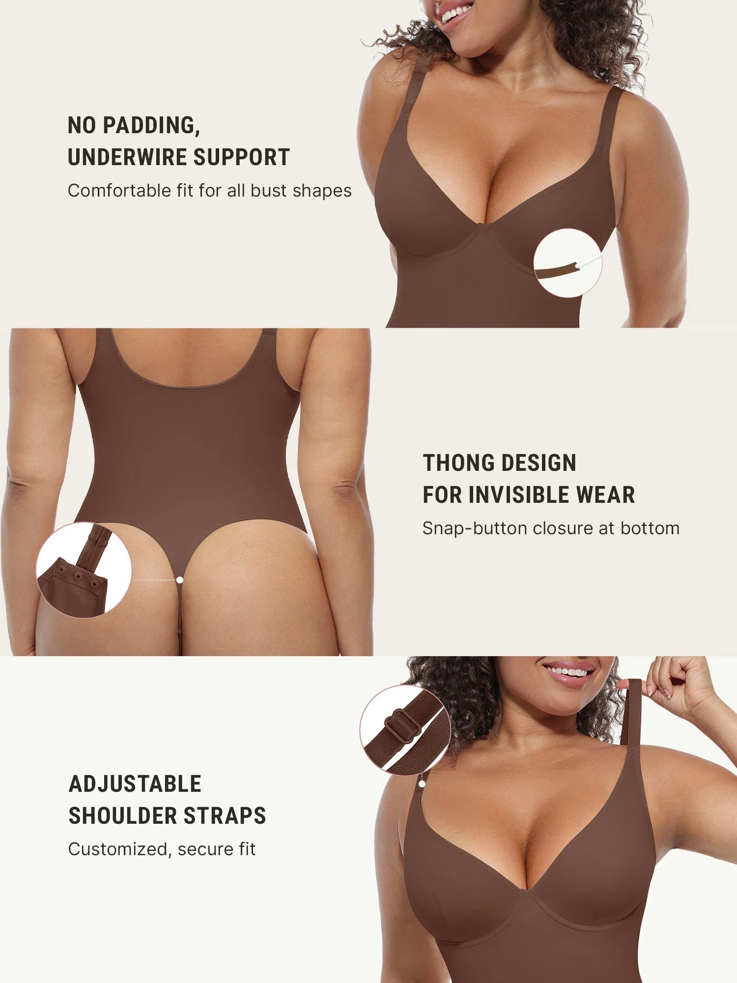 V-Neck Tummy Control Sculpt Bodysuit