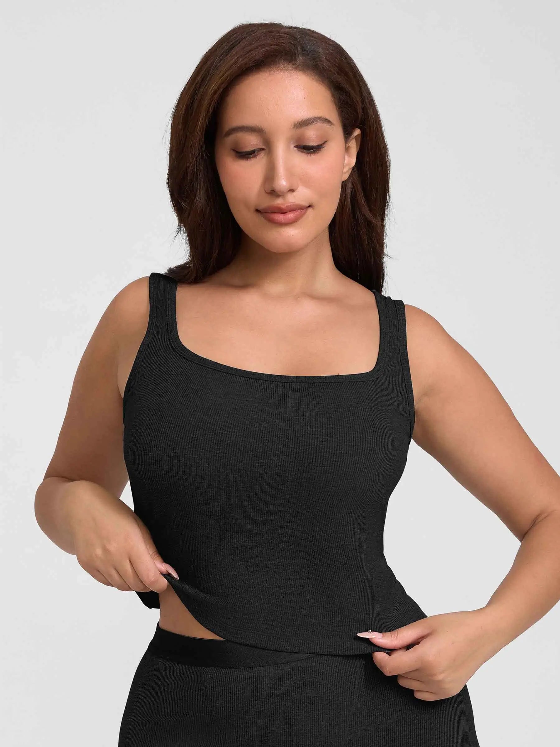 Breathable Ribbed Sleeveless Tank Top