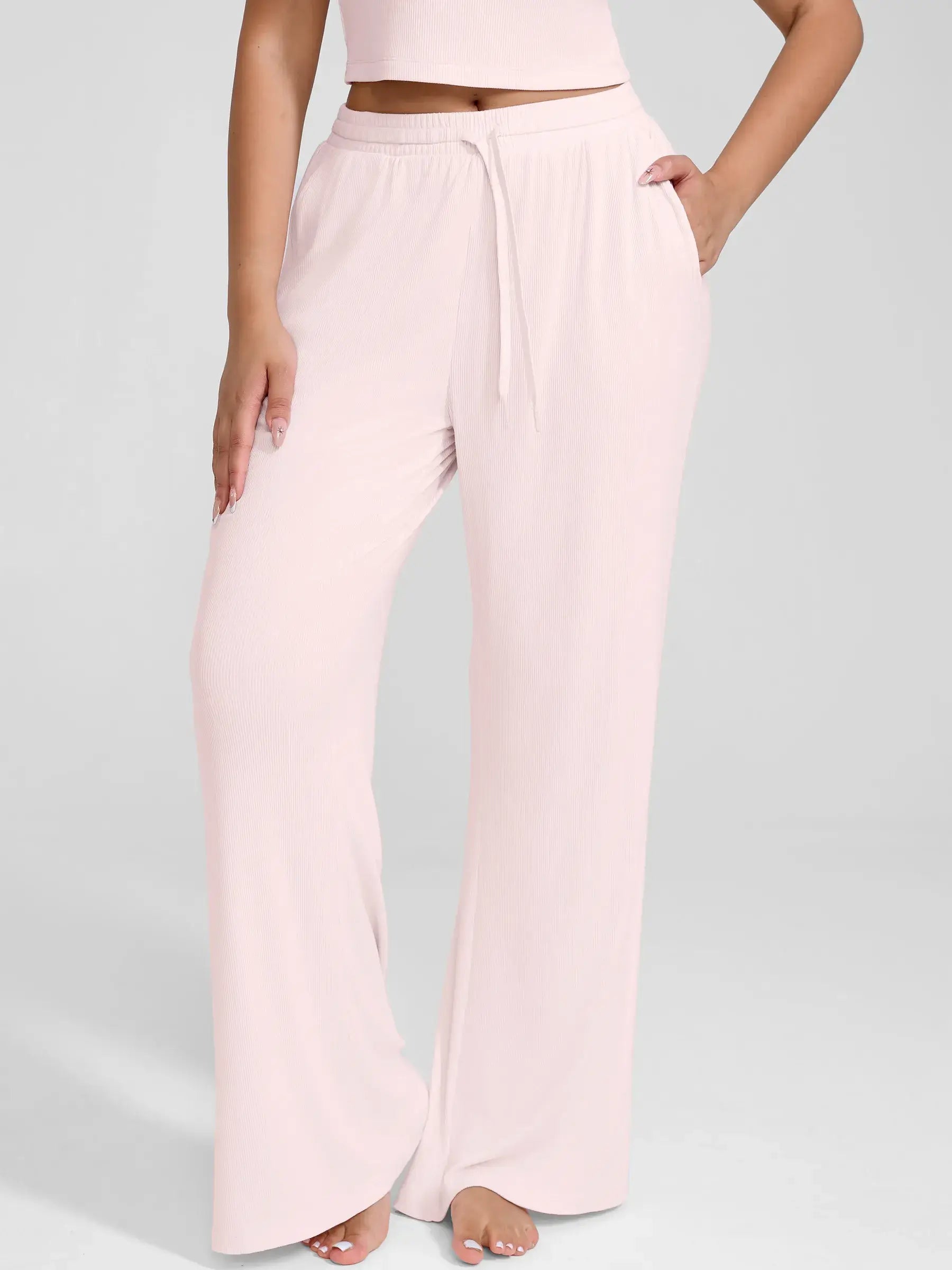 Breathable Ribbed Loungewear Pants