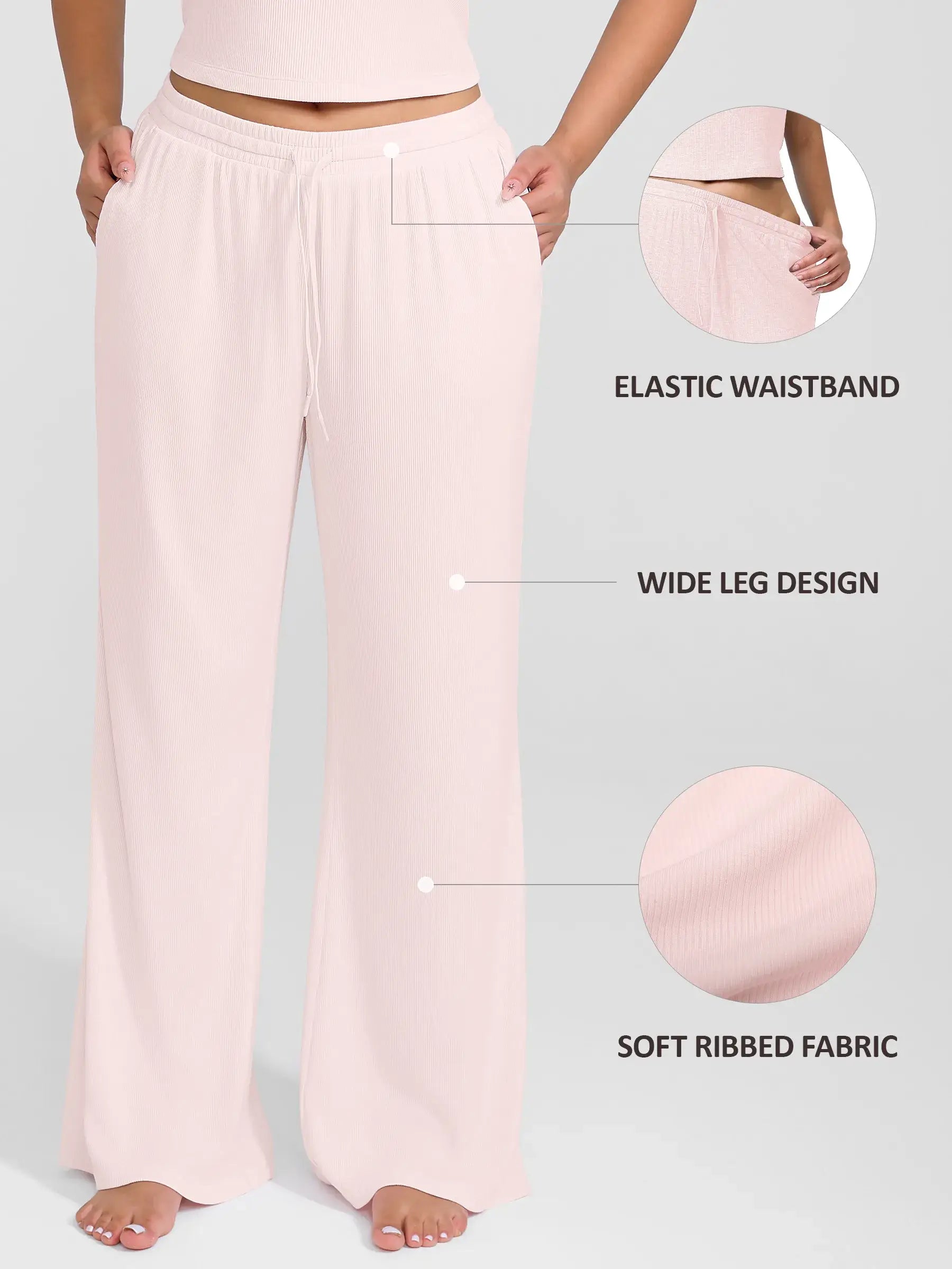 Breathable Ribbed Loungewear Pants