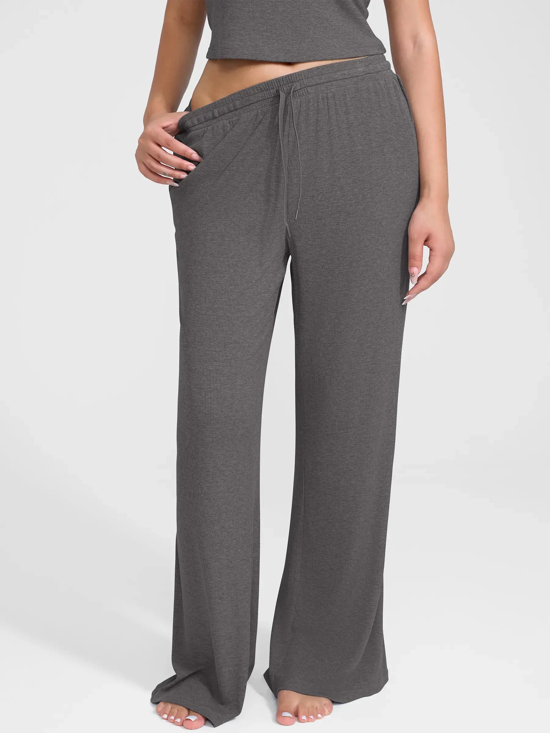 Breathable Ribbed Loungewear Pants