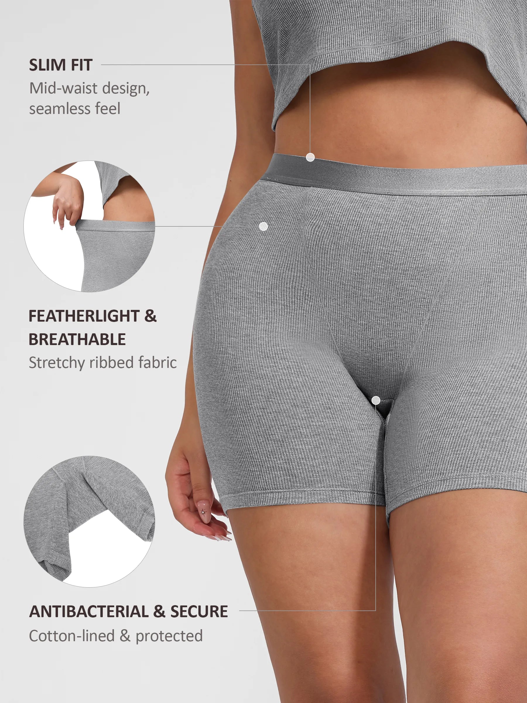 Comfortable Stretchy Mid-Waist Boxer Shorts