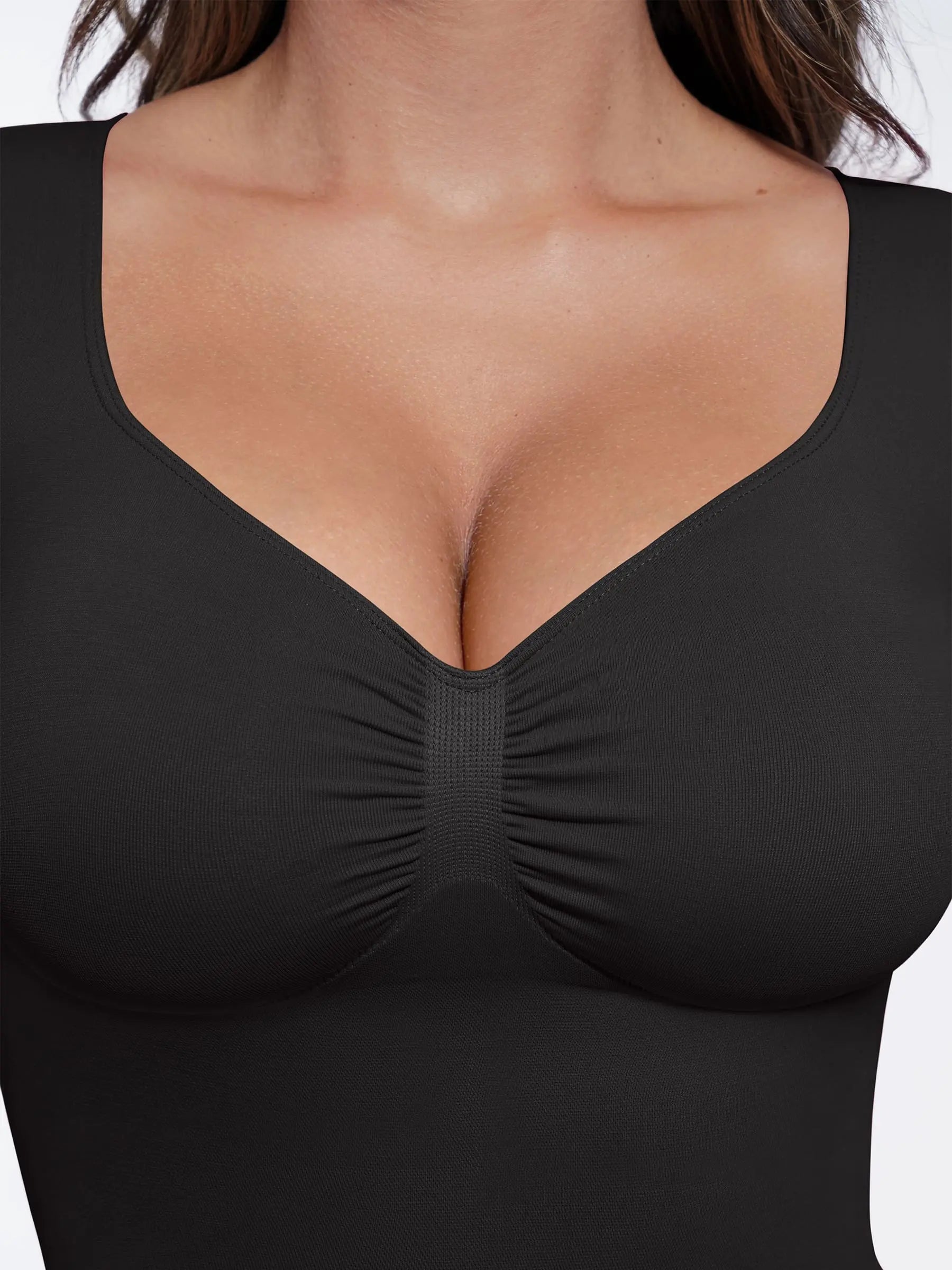 Seamless Long Sleeve Tummy Control Thong Bodysuit