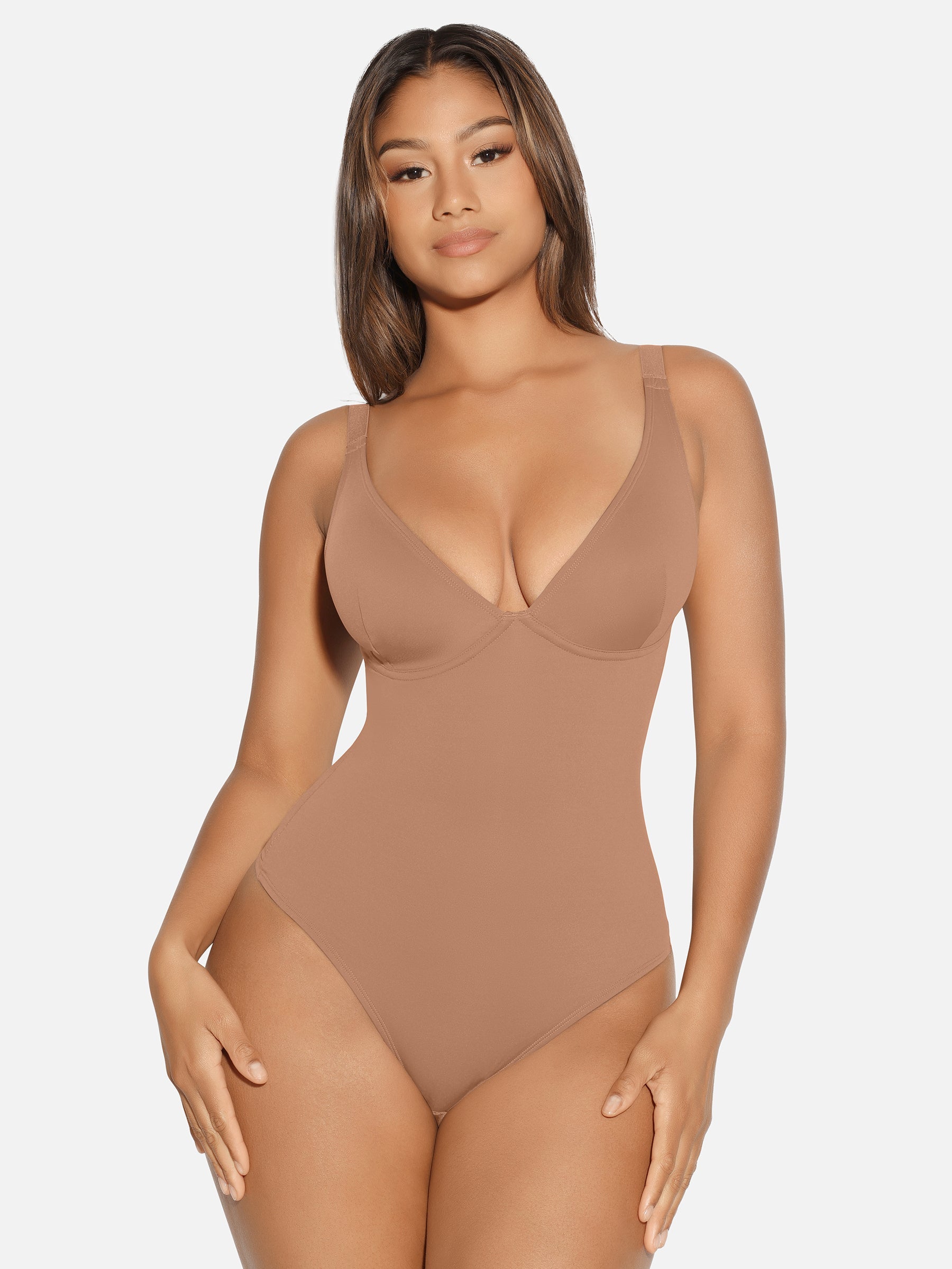 V-Neck Tummy Control Sculpt Bodysuit