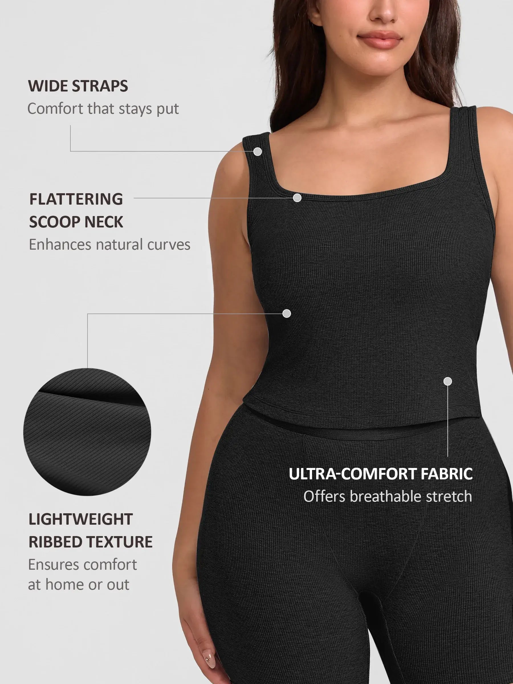 Breathable Ribbed Sleeveless Tank Top