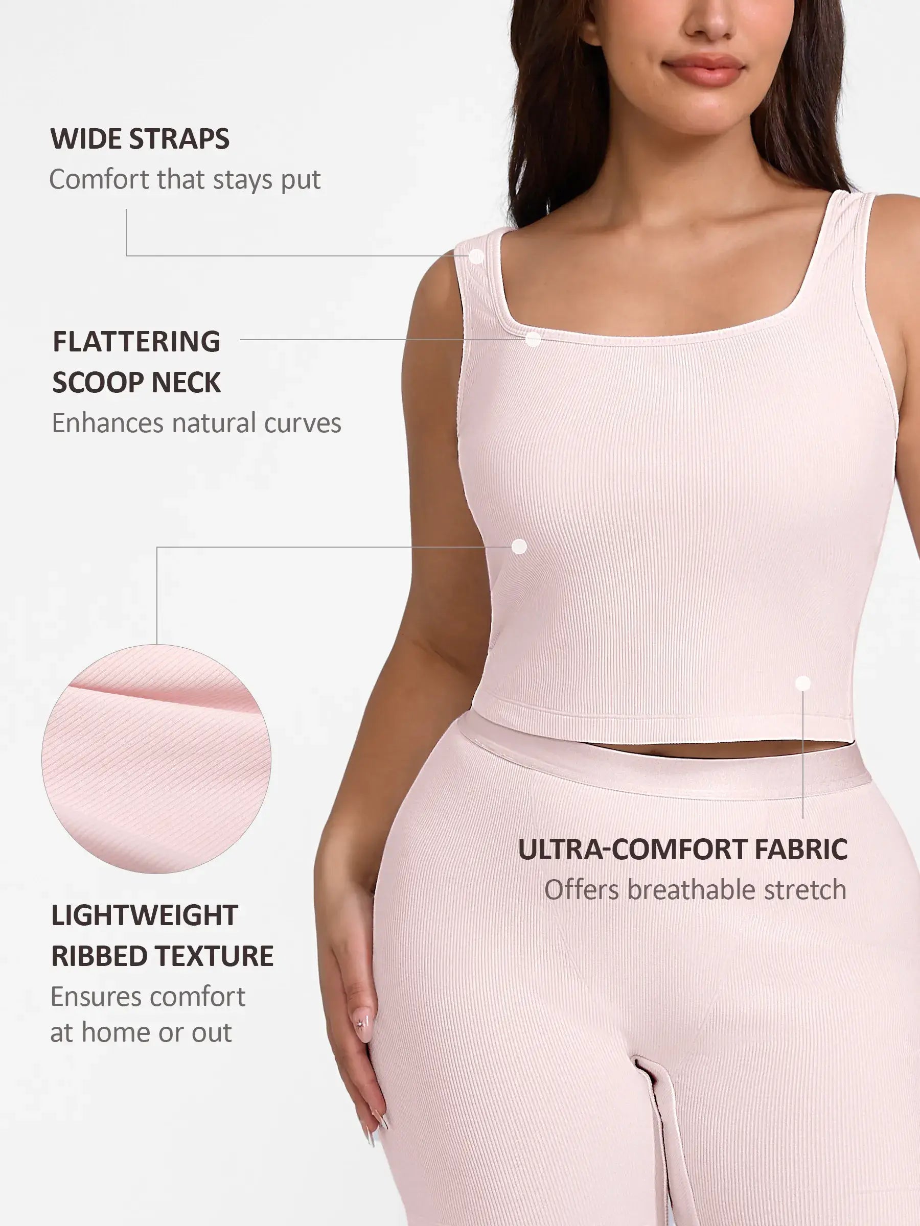 Breathable Ribbed Sleeveless Tank Top