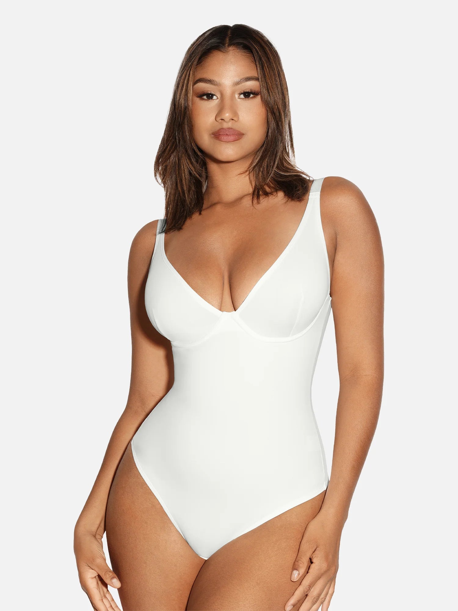V-Neck Tummy Control Sculpt Bodysuit
